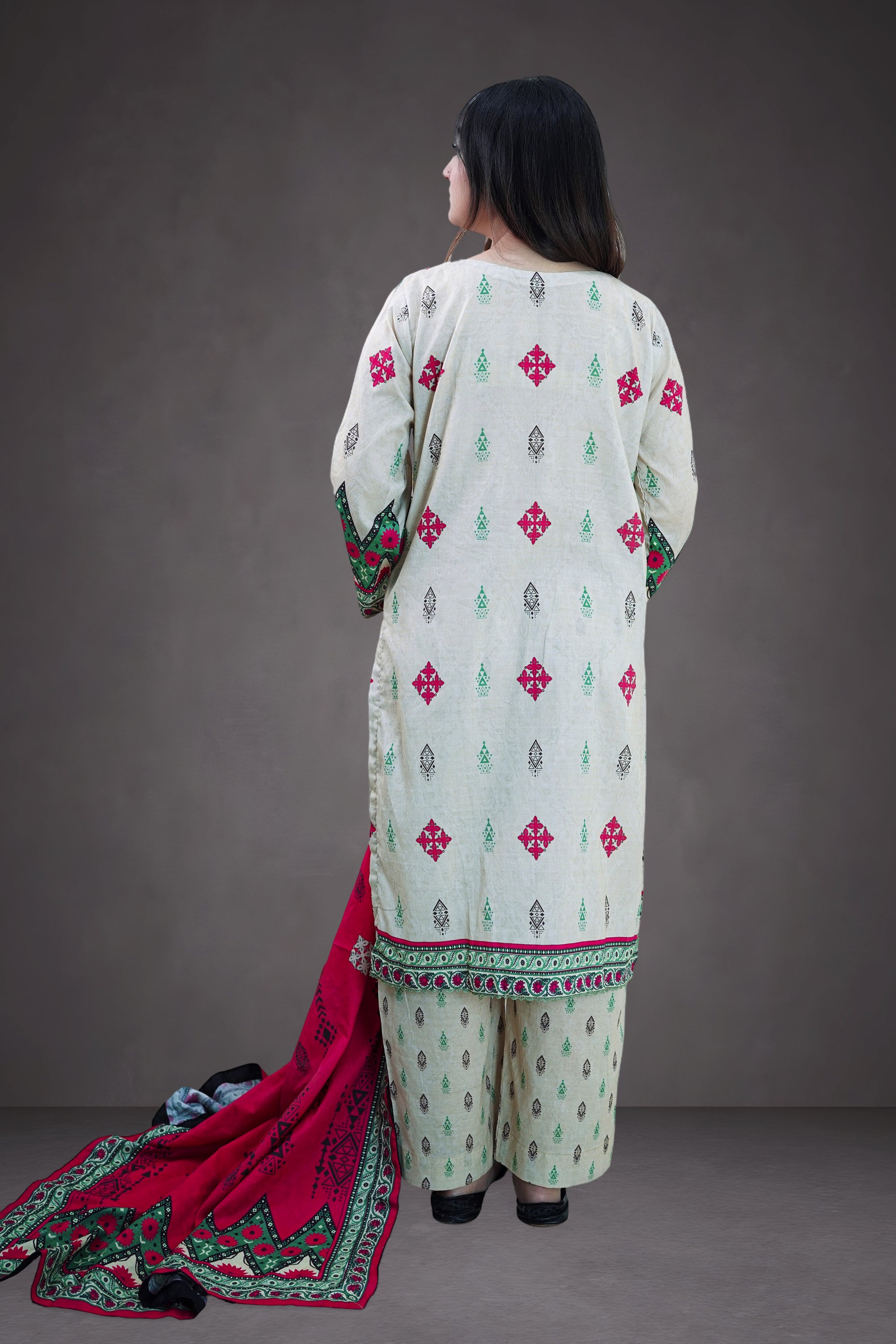 Desert Bloom 3-Piece Lawn Suit Unstitched (A-123)