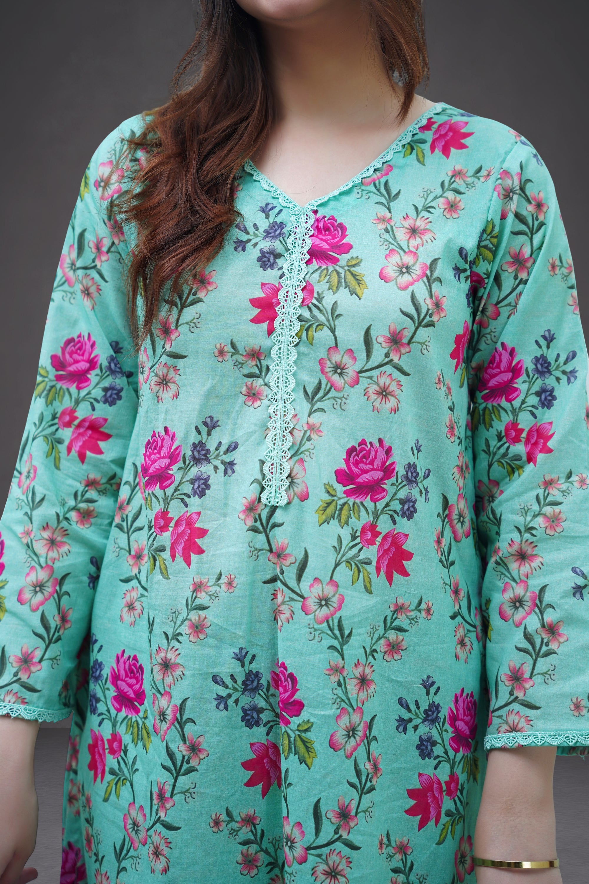 Mist Lotus 3-Piece Lawn Suit Unstitched (A-117)