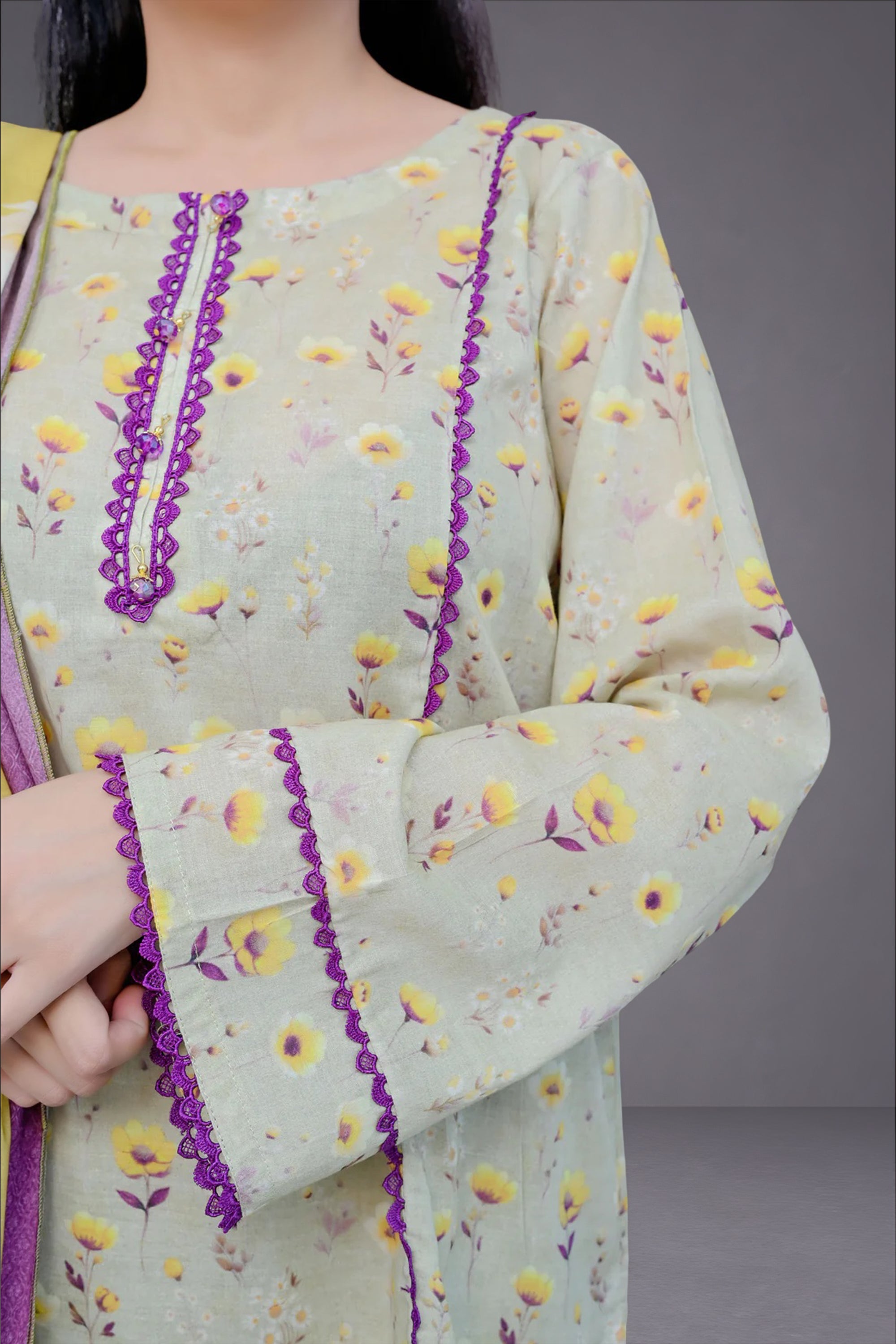 Daisy 3-Piece Lawn Suit Unstitched (A-114)