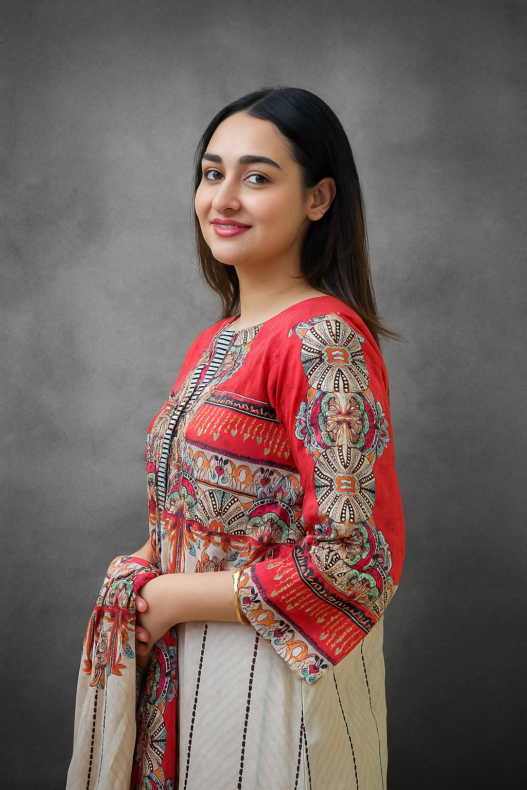 Crimson Mosaic 3-Piece Lawn Suit Unstitched (A-118)