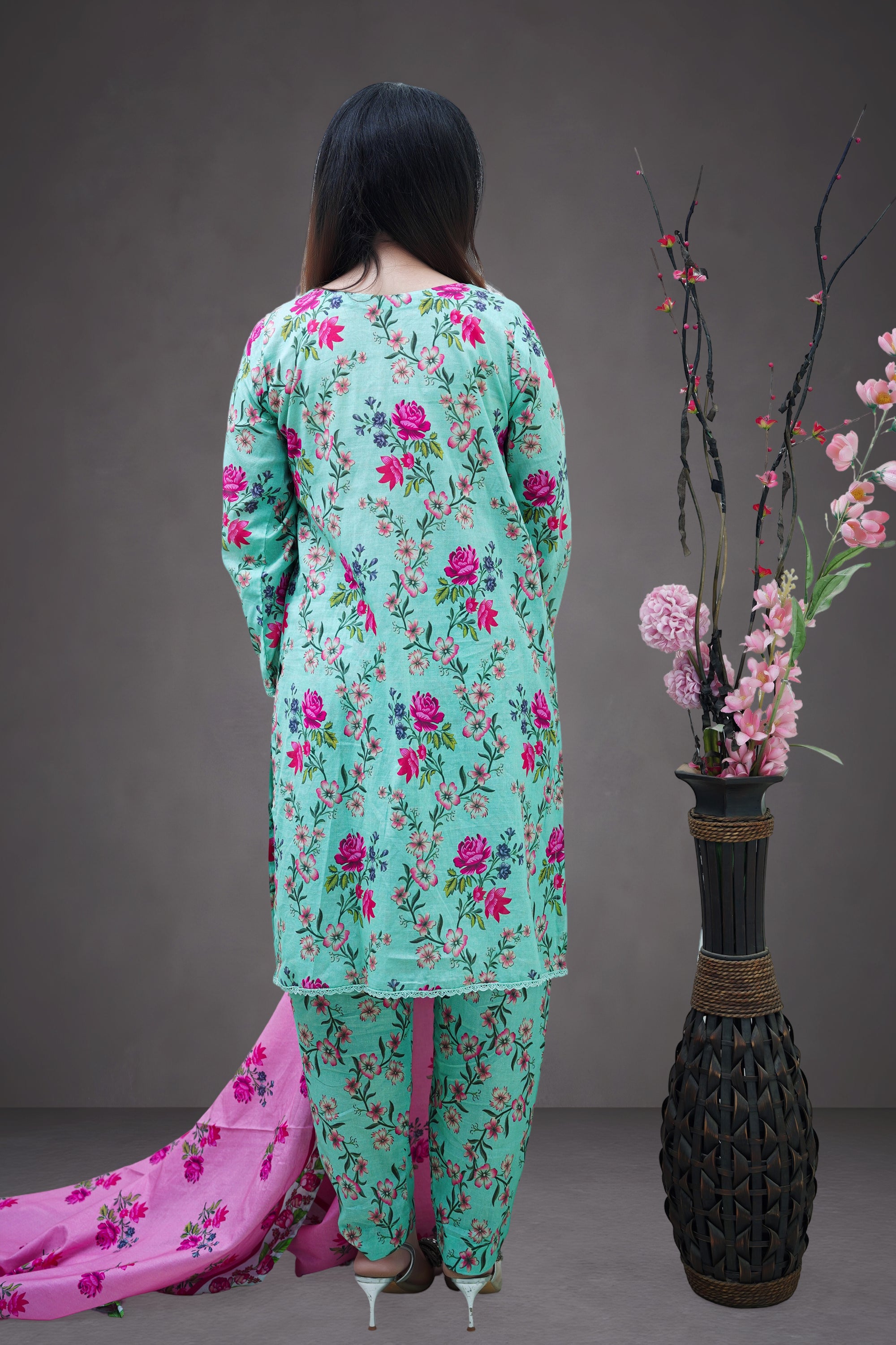 Mist Lotus 3-Piece Lawn Suit Unstitched (A-117)