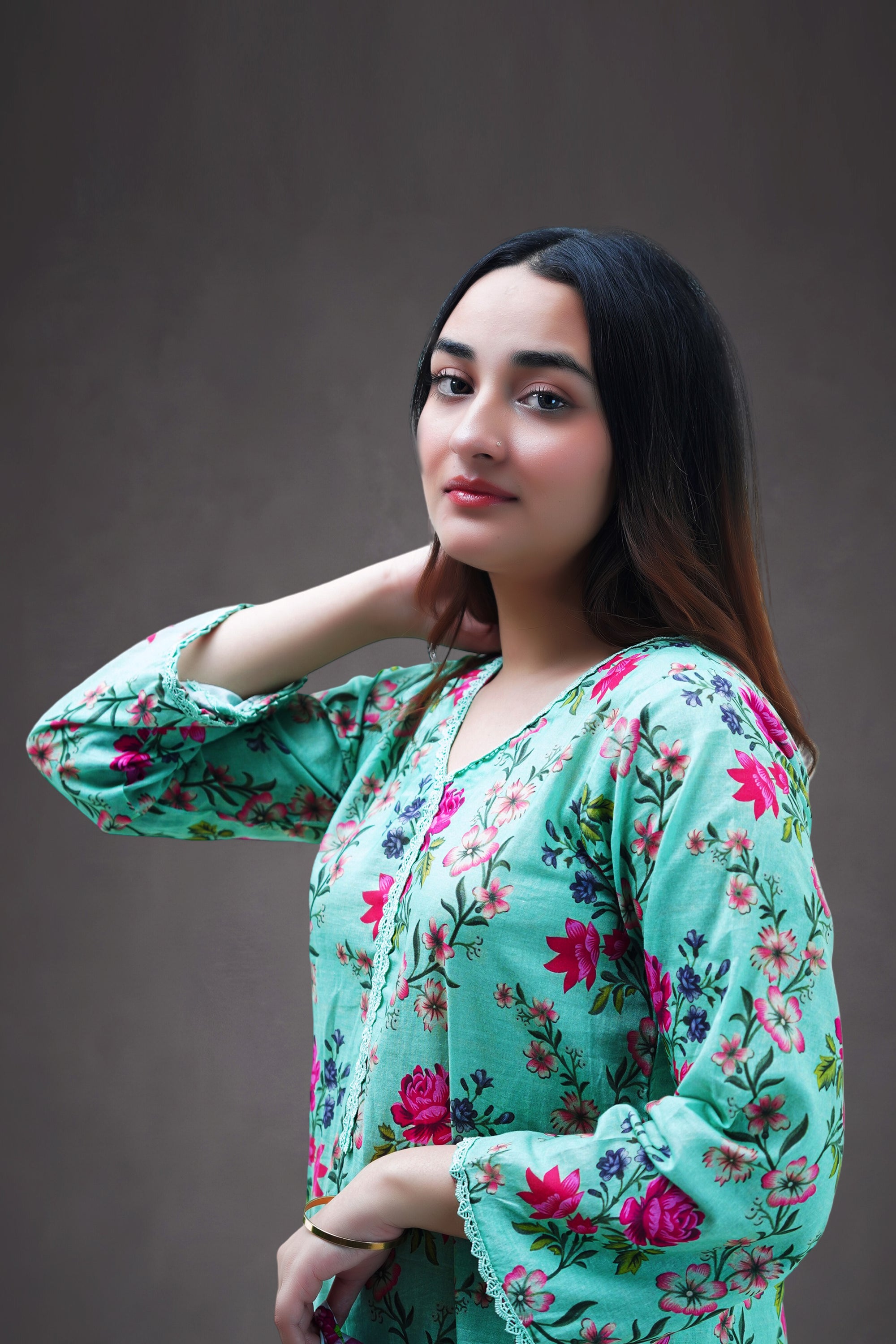 Mist Lotus 3-Piece Lawn Suit Unstitched (A-117)