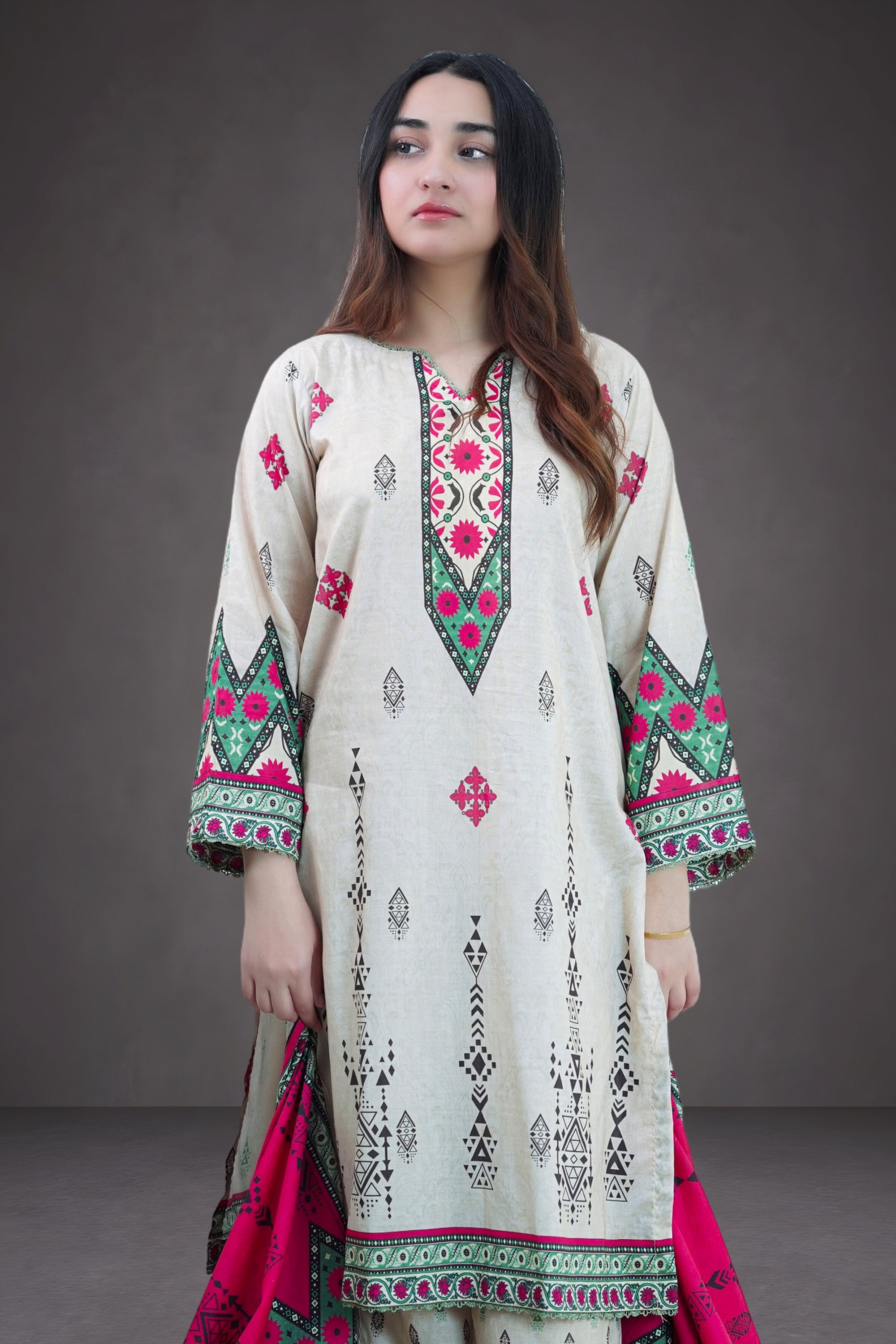 Desert Bloom 3-Piece Lawn Suit Unstitched (A-123)