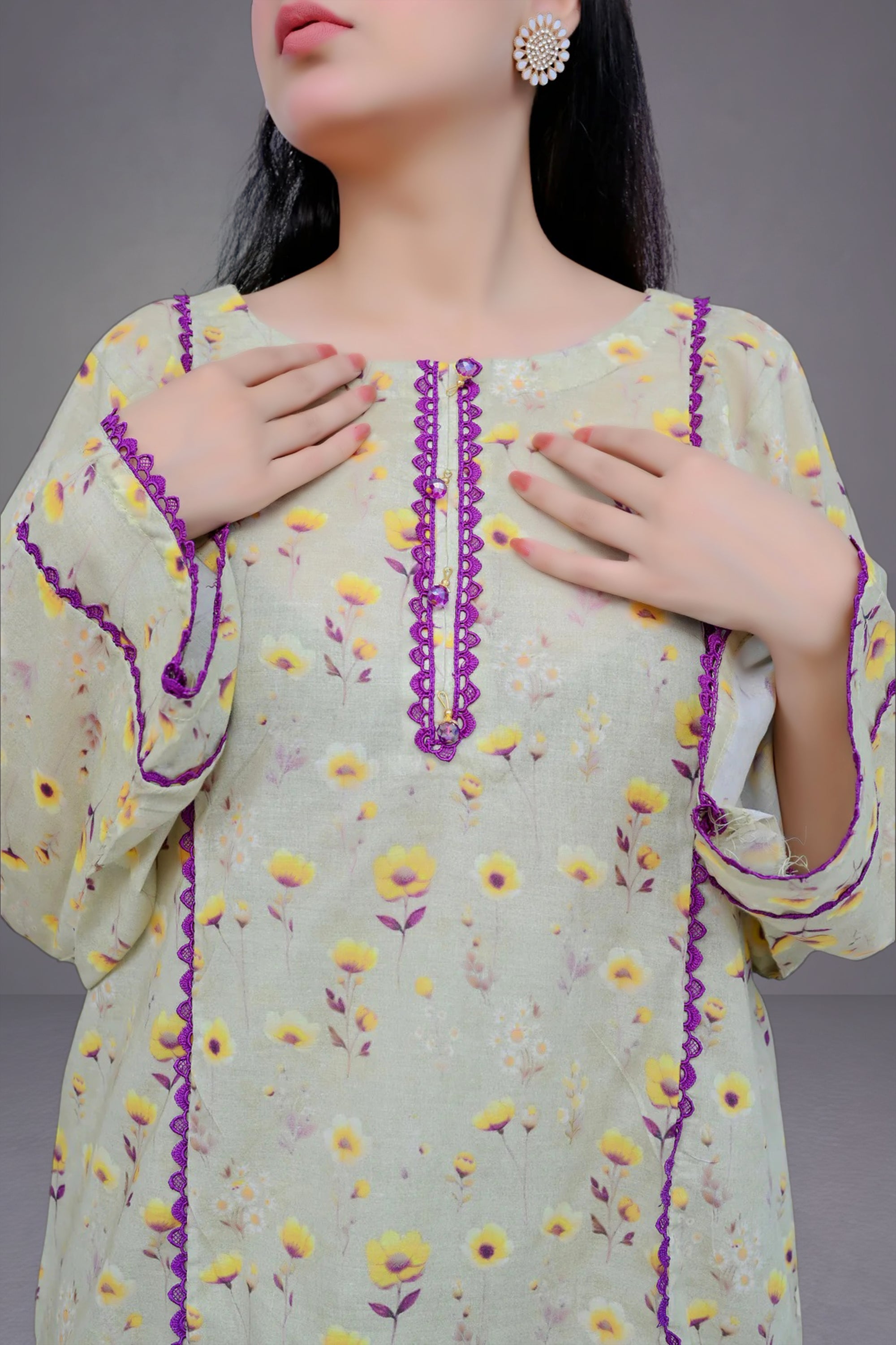 Daisy 3-Piece Lawn Suit Unstitched (A-114)
