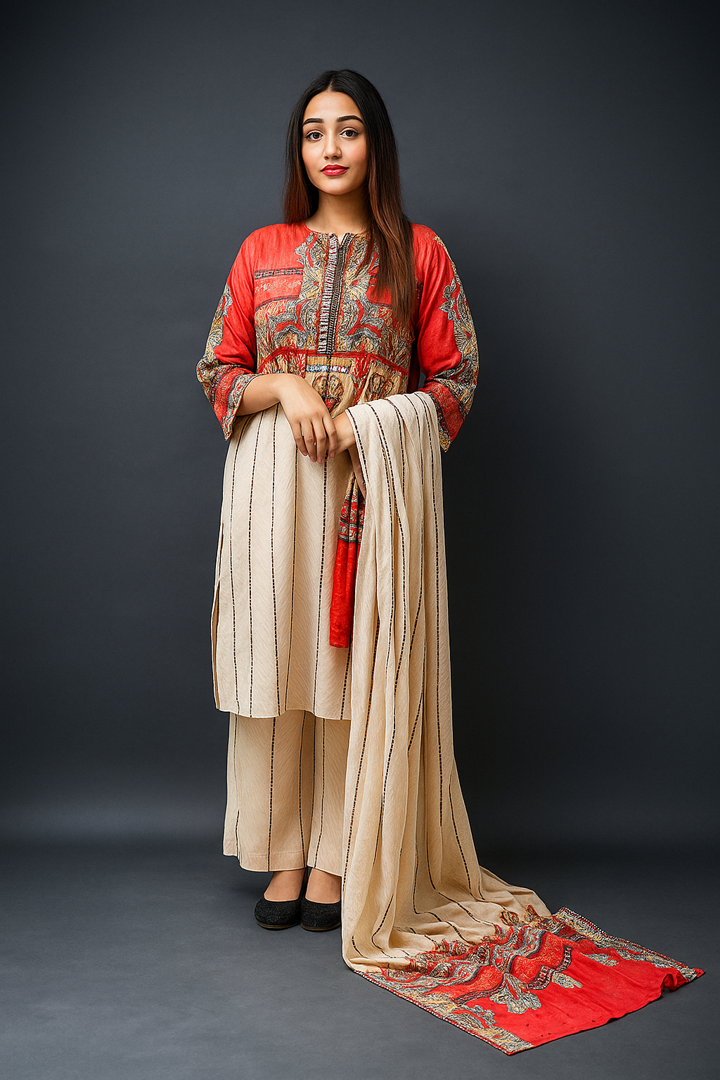 Crimson Mosaic 3-Piece Lawn Suit Unstitched (A-118)