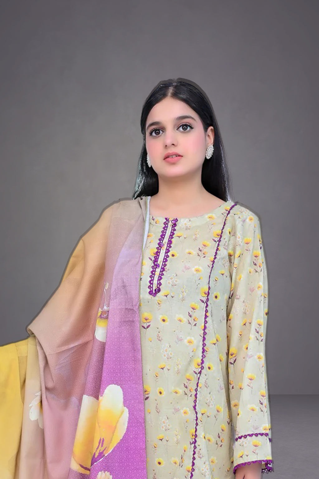 Daisy 3-Piece Lawn Suit Unstitched (A-114)